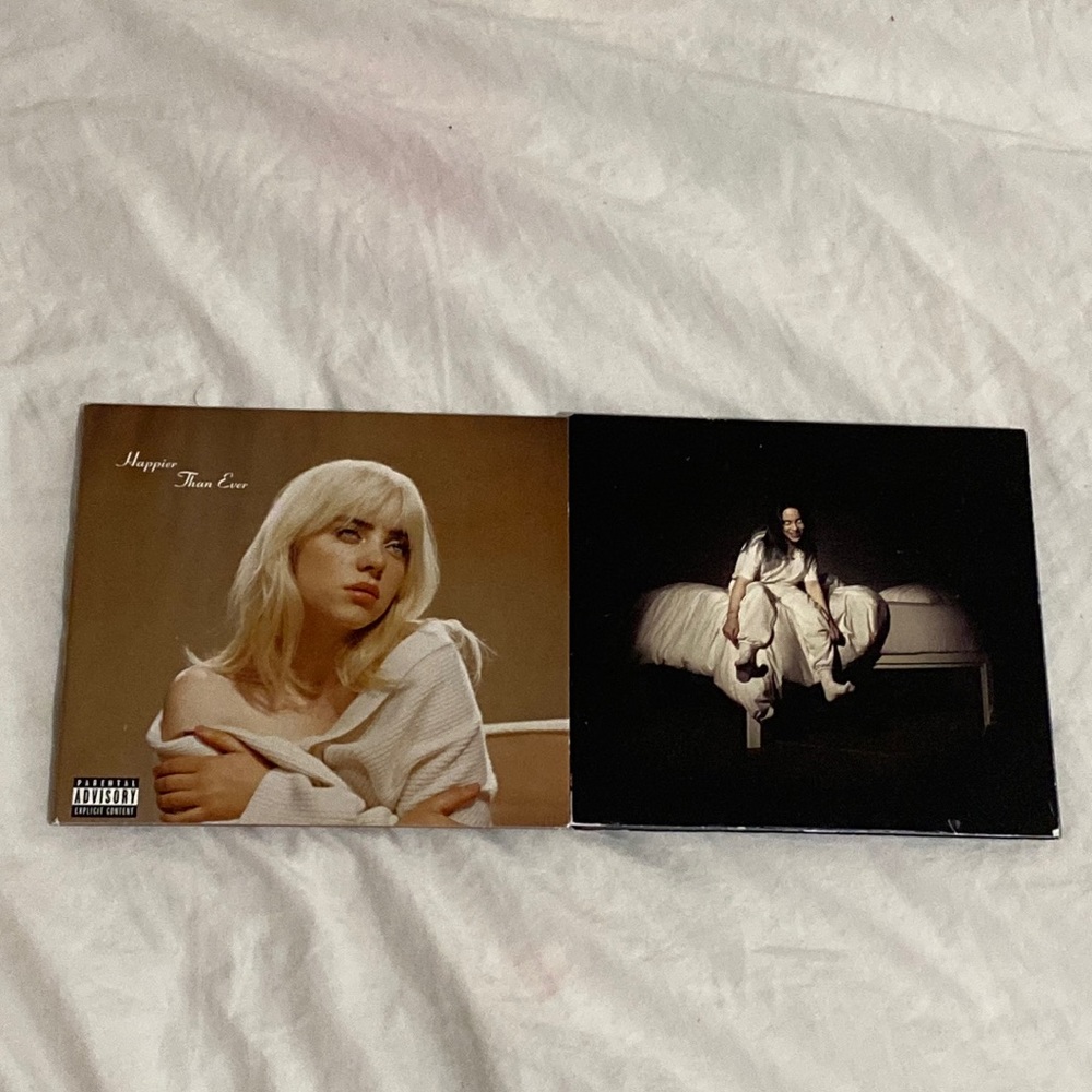 Billie Eilish Happier than Ever CD and Billie Eilish Bady guy Cd